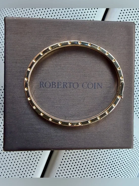 Roberto Coin Symphony Pois Moi Oval Bracelet 18k Yellow Gold (Retails $6600) - Picture 1 of 16
